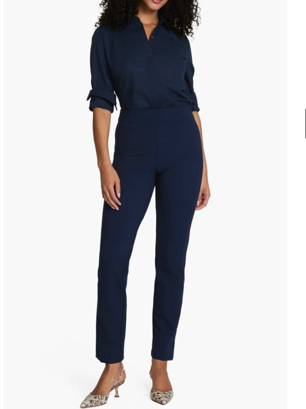 SPANX Women's Supersmooth PerfectFit Ponte Slim Straight Blue Pant Meiumd